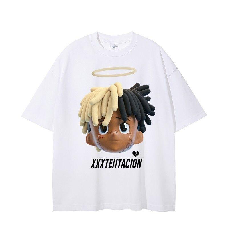 [COSCHIC]Heavyweight Trendy National Printed Cotton Tee